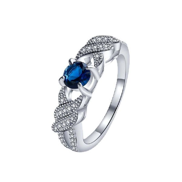 

cluster rings fashion 925 silver jewelry with sapphire zircon gemstone women wedding promise party gift ornaments finger ring wholesale, Golden;silver