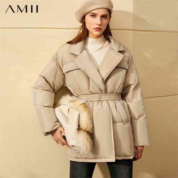 

minimalism thick winter coat women fashion olstyle solid 90% white duck down lapel belt women's 12040398 210527, Black
