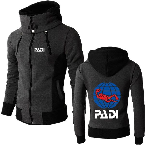 

men's jackets brand padi logo print custom made solid color male long sleeve clothes british style man zipper hooded jacket cardigan wi, Black;brown