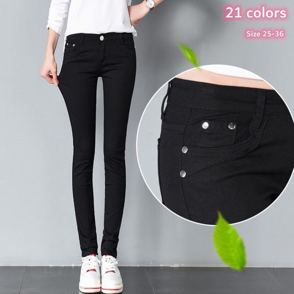 

pencil skinny zipper fly spring womens pant amp autumn trousers femme cotton elastic summer plus size korean streetwear 10% off, Black;white