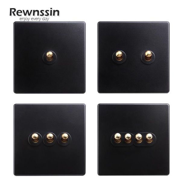 

smart home control wall power switch light dual 2way brass toggle lamp 10a 250v black plastic matte frame improvement