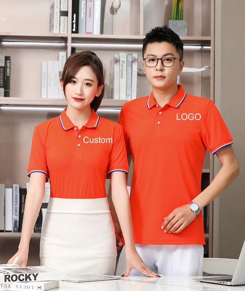Дизайн бренда с коротким рукавом Polos Polyester Company Activity Рубашки OEM ODM рабочая одежда Пользовательский мужчина Спорт DIY Tees Polo