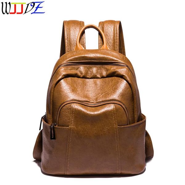 

backpack women for teenage girls school bags large backpacks pu leather black wjjdz