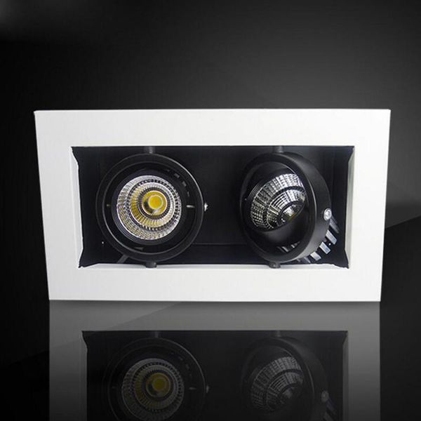 

bulbs fanlive 4pcs/lot dimmable recessed led downlight cob 2x12w 3x12w dimming ceiling lamp ac85-265v double grille spotlight