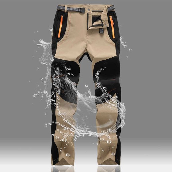 

spring summer quick dry waterproof tactical pants men cargo trousers men's outdoor sports trekking camping fishing pants 4xl 5xl 210528, Black
