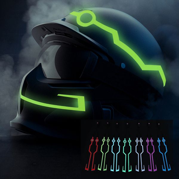 PVC Cutable Segurança Flexível Motocicleta Bar Sinal LED Capacete Luz Kit impermeável Adesivo Durável Striping Striping Night Equitação