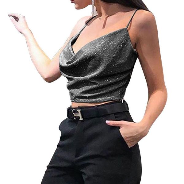 

women's tanks & camis women summer sequined ruched sleeveless solid color strapless street style short length, White