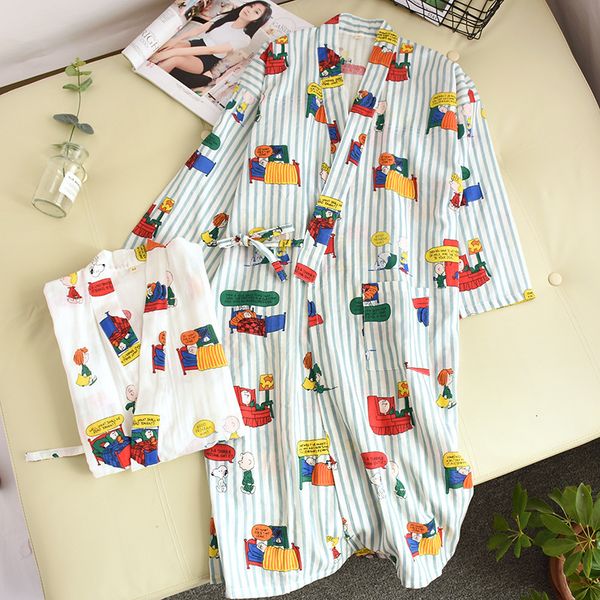 

kimono gauze bathrobe nightdress women's summer autumn all day long sleeve nightgown lovely sweat pure pajamas, Black;red