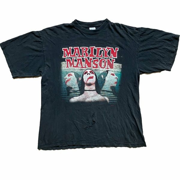 

vintage 90s marilyn manson 'sweet dreams are made of this' t-shirt, White;black