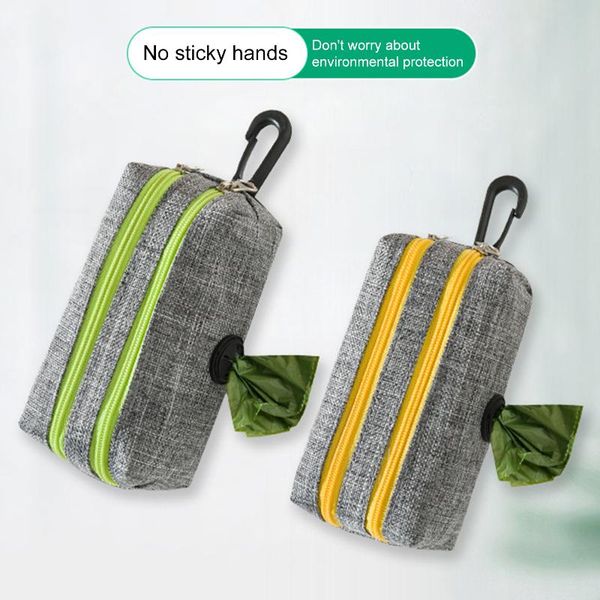 

dog waste bag holder dispenser attaches to leash portable poop garbage for dogs pet bags travel & outdoors