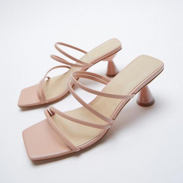 

sandals wine glass summer high-heeled rose red square head thin straps wild students rome two wear ladies slippers shoes women, Black