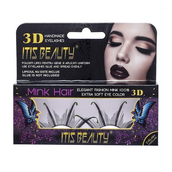 

thick 3d halloween real mink false eyelashes dramatic long exaggeration green red fake eye lashes for christmas show cosplay1
