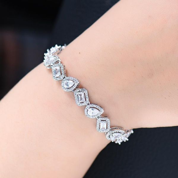 

bangle blanchette fashion luxury african sweet sparkling bracelet women wedding full cubic zirconia crystal dubai daily party jewelry, Black