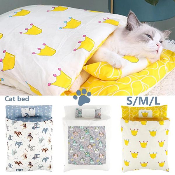 

cat beds & furniture removable dog bed sleeping bag winter warm house sofas mat small pet puppy kennel nest cushion closed washable
