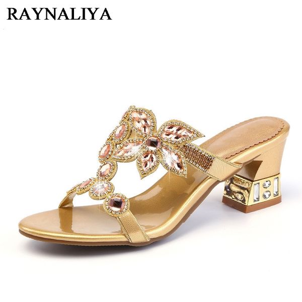 

slides summer women's rhinestones wedding bead slippers fashion hollow out high heels sandals bohemia shoes woman d0003, Black