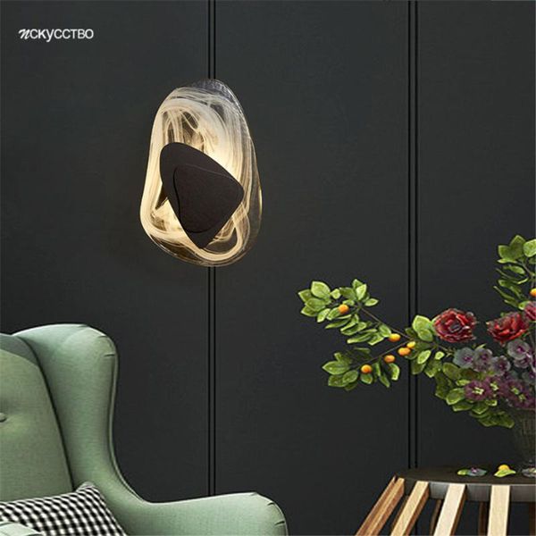 

wall lamp postmodern design crystal glass ice cube led for hallway bedroom luxury loft decor corridor sconce art light fixtures