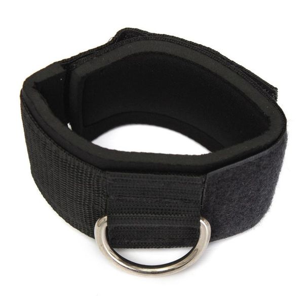 

ankle support strap d-ring multi gym cable attachment thigh leg pulley weight lifting black fit for around or smooth connect, Blue;black