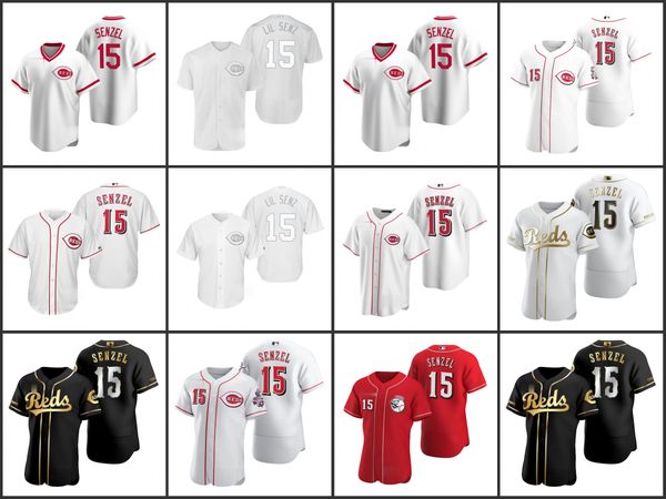

cincinnati reds men 15 nick senzel womenyouth jersey, Black;red