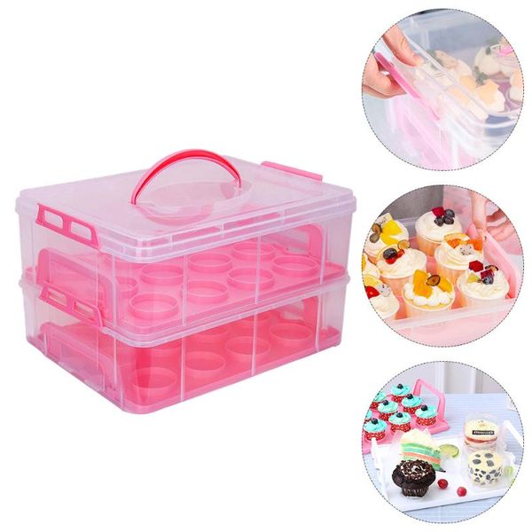 

gift wrap 1pc double layer dessert packing box baking muffin bakery clear cupcake