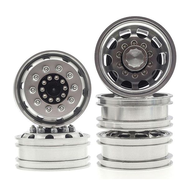 

smart home control 2pcs metal front rear wheel rim hub for 1:14 tamiya trailer tractor truck rc car