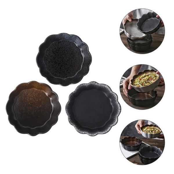 

3pcs ceramic salad bowl tableware breakfast dessert sauce container bowls