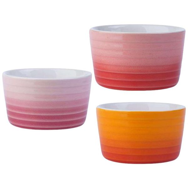 

3pcs durable ceramic bowl baking cooking pudding for home kitchen bowls