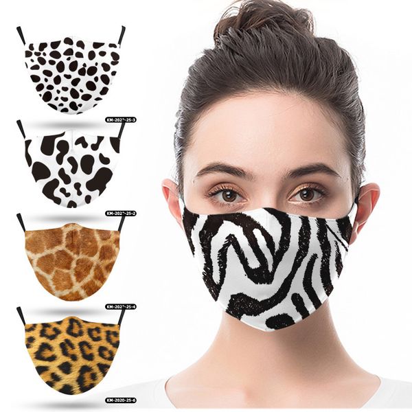 

custom logo leopard dust cloth thermal 2-layer washable cotton mask