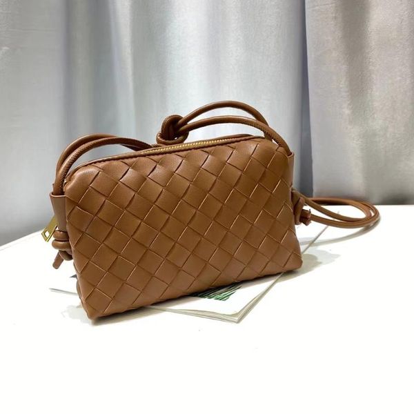 

evening bags 2021 genuine leather knitting knot strap small crossbody purse women luxury bag winter messenger casual tote