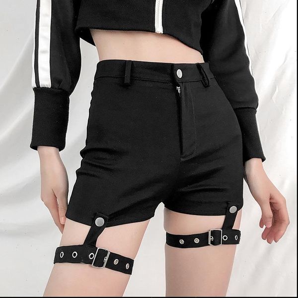 

fashion high waist vintage slim women shorts slit quality black summer, White;black