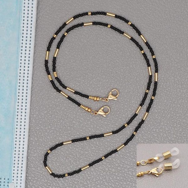 

chains 5pcs/set fashion rice beaded chain glasses lanyard face mask strap wire holder anti-lost accessory necklace, Silver
