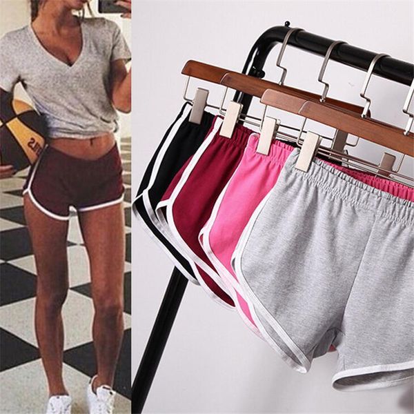 

summer sports pants gym women short workout waistband running jogging, White;black