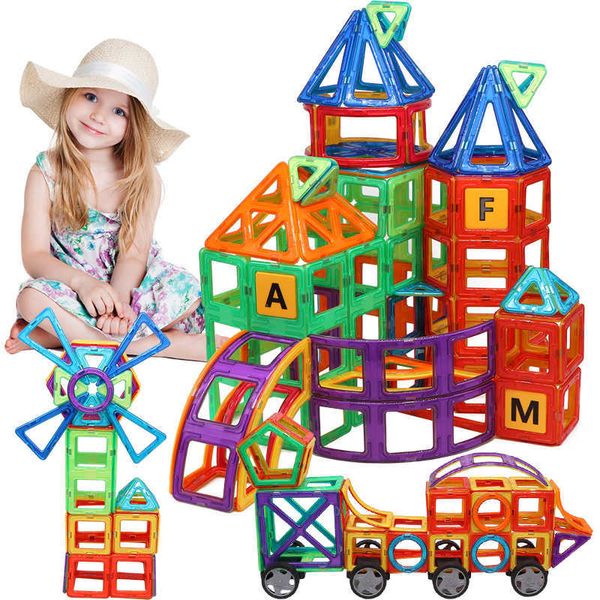 Kacuu Grande Tamanho Magnético Designer Conjunto de Conjunto de Construção de Modelo Ímãs Magnetic Blocks Brinquedos Educativos para Crianças Q0723