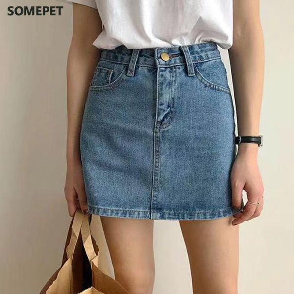 

skirts womens high waisted short mini denim skirt fashion jean, Black