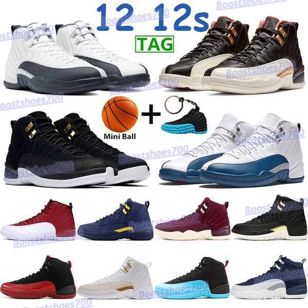 

2021 indigo university gold basketball shoes 12 12s cny cherry reverse flu game winter black royal blue men sports sneakers trainersudh3