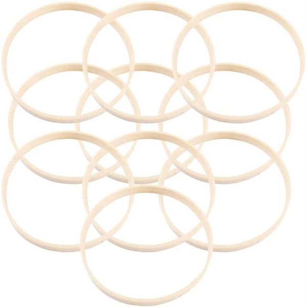 

decorative objects & figurines 20pcs wooden bamboo dreamcatcher rings hoops round macrame for diy craft dream catcher making circles 23cm