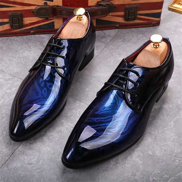 

men dress shoes wedding fashion office footwear patent leather comfy formal brand loafers, Black