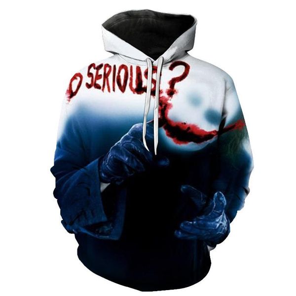 

men's hoodies & sweatshirts 2021 spring, autumn and winter fashion leopard print 3d clown pattern cool pullover sweater, Black