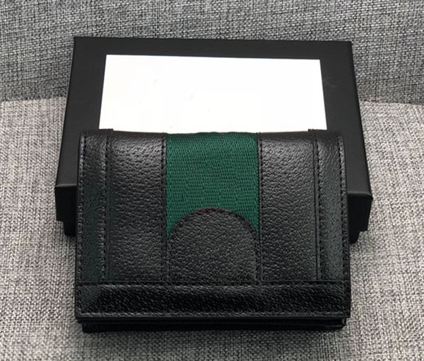 

folding wallet short holders genuine leather credit card case coin purse pouch zipper quilted soft mini wallets with box and dust bags, Red;black