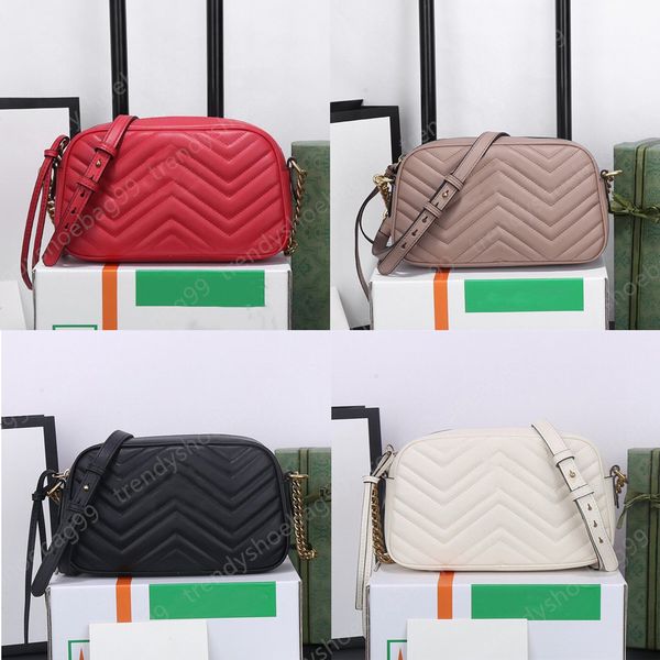 

designers camera bag women shoulder bags original genuine leather marmont chain crossbody purse with box