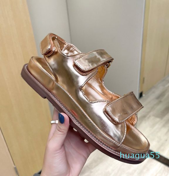 

popular woman new style summer flat sandals femal good quality slivers gold comfotable sandals brand design fashion shoes size 35-40, Black