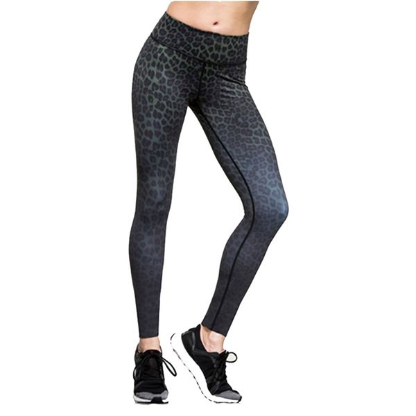 

leopard printed quick-drying high stretch breathable bodybuilding jeggings white slim gym workout leggings legginsy push up 210604, Black