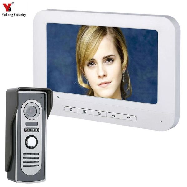 

yobang security video intercom 7''inch monitor wired door phone visual doorbell speakephone system phones