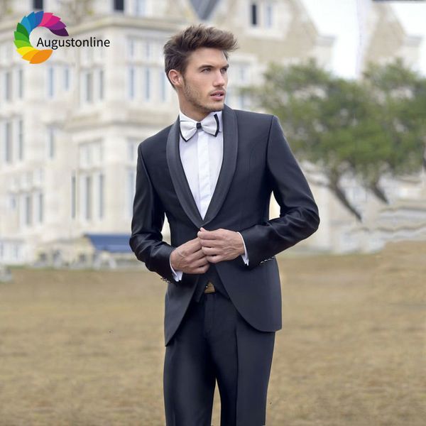 

men's suits & blazers retro custom made navy blue men wedding shawl lapel elegant slim fit groom tuxedo costme homme blazer jacket, White;black