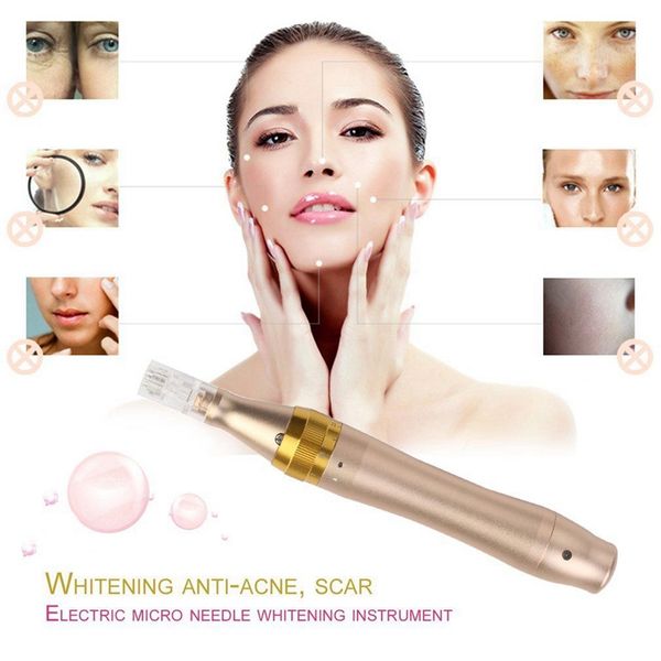 

derma dr pen m5-c auto microneedle system anti-aging adjustable needle lengths 0.25mm-2.5mm electric stamp with 12pcs needles