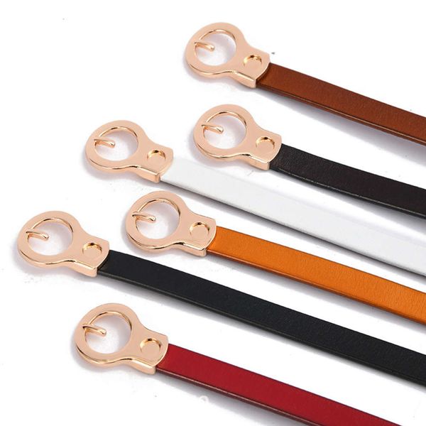 

belt products on the market net red women's thin gold buckle cowhide belt decorative dress waist fashion, Black;brown