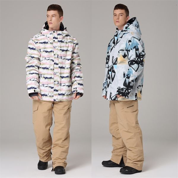 

ski suit men warm ski jacket + snowboard trousers male waterproof outdoor snow pant ski equipment men's winter snowboarding sets