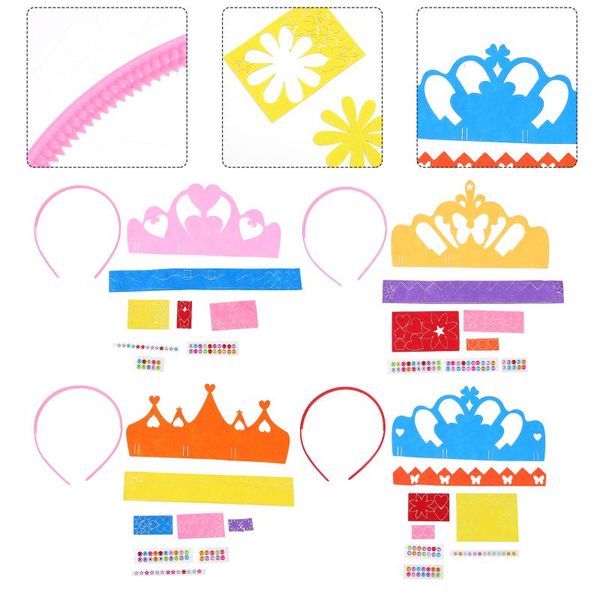 

party hats 4 set creative kids birthday diy accessories crown themed headdress