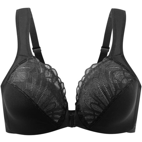 

bras meleneca front closure for women underwire lace cup cushion strap, Red;black