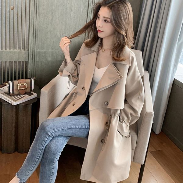 

wool Large size mid-length female 2021 spring fat mm casual hepburn jacket, Black