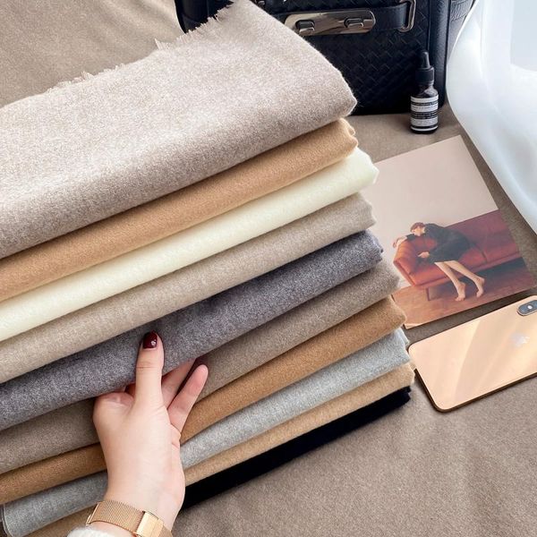 

scarves 2021 women winter scarf luxury solid color imitation cashmere orange soft knitted warm for woman tippet autumn, Blue;gray